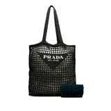 Crochet Raffia Logo Tote Black - Lab Luxury Resale