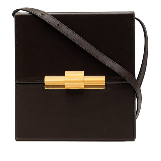 Brown Bottega Veneta calfskin Daisy crossbody bag with sleek design and subtle stitching, perfect for everyday use.