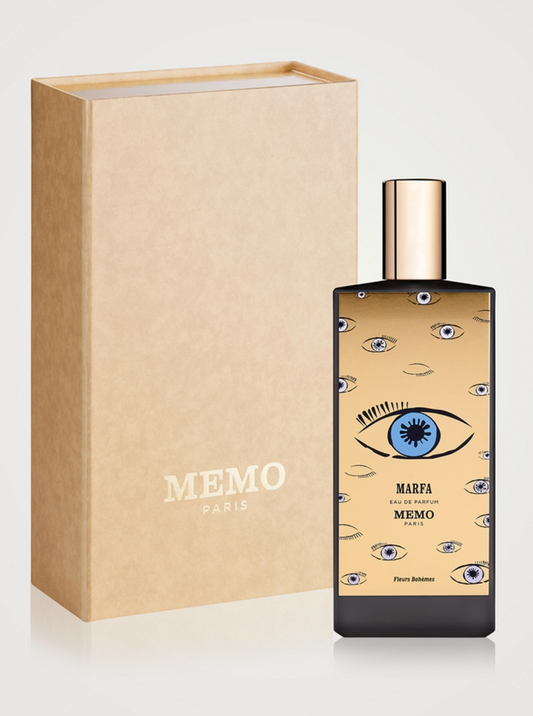 MEMO Paris Marfa Eau de Parfum 75ml bottle with elegant design, showcased on a neutral background.