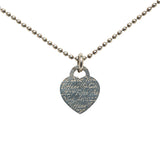Notes Heart Ball Chain Necklace Silver - Lab Luxury Resale