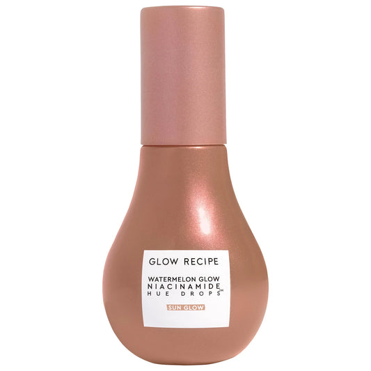 Glow Recipe Watermelon Glow Niacinamide Hue Drops serum in a 40ml bottle, featuring a pink-tinted, glossy beauty product with a dropper.