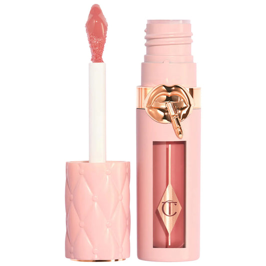 Charlotte Tilbury Big Lip Plumpgasm plumping lip gloss in a sleek tube, showcasing the glossy, hydrating lip product.