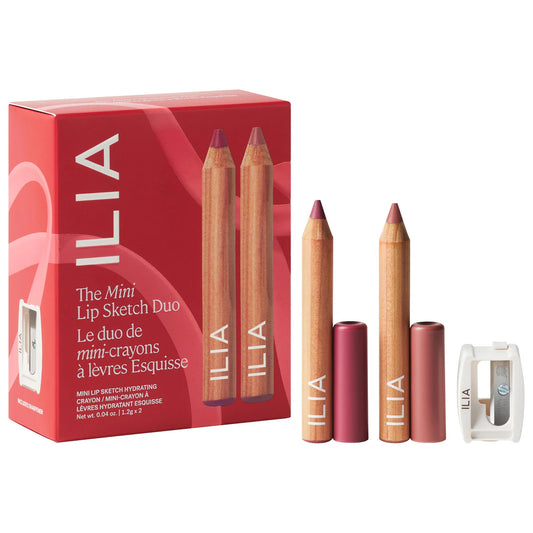 ILIA Mini Lip Sketch Duo - Lipstick + Lip Liner Gift Set NIB