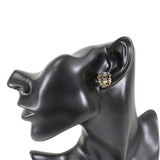 CC Gold Plated Enamel Cube Logo Push Back Earrings Gold - Lab Luxury Resale