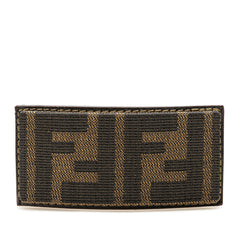 Fendi Zucca canvas barrette hair clip with Fendi logo detailing, stylish accessory for securing hair.