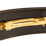 Zucca Canvas Barrette Hair Clip Brown - Lab Luxury Resale