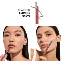 Yves Saint Laurent YSL Kiss Shaper long-lasting sculpting lip liner in multiple shades, new in box, with close-up of the product.