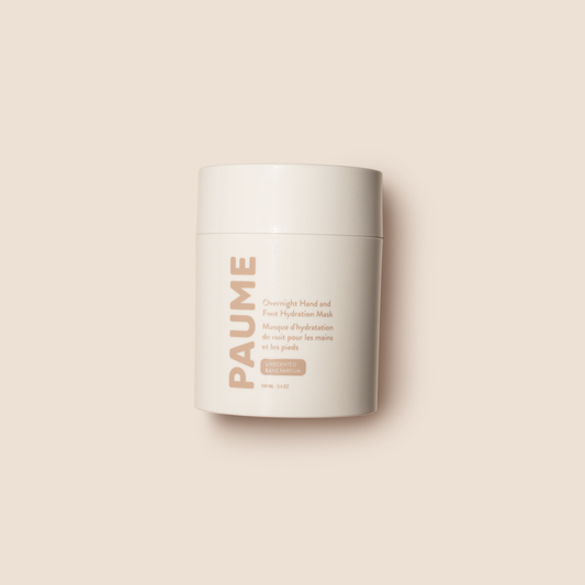 PAUME Overnight Hand & Foot Hydration Mask in jar and refill, showing the beauty skincare product with cream inside