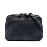 Bottega Veneta Nappa Intrecciato Nodini Crossbody Black
