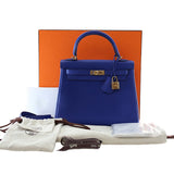 Togo Kelly II Retourne 25 Blue - Lab Luxury Resale