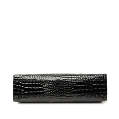 Croc Embossed Patent Handbag Black - Lab Luxury Resale