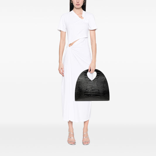 Croc Embossed Patent Handbag Black - Lab Luxury Resale