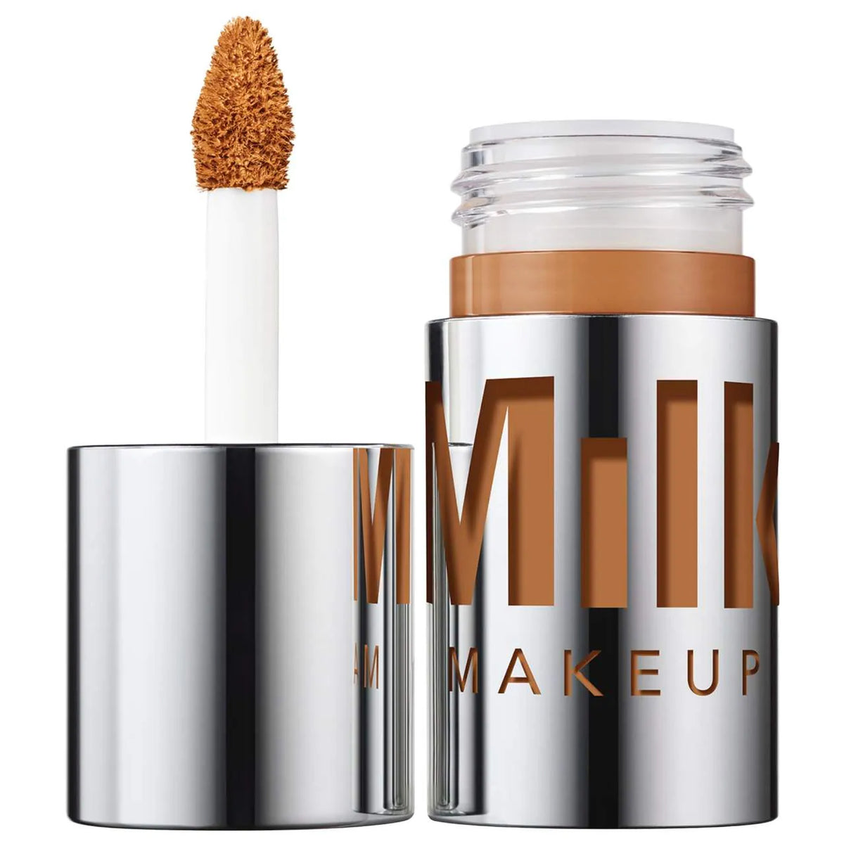 Milk Makeup Future Fluid concealer in 22NW NIB, medium coverage, hydrating formula, displayed in a sleek beige tube.