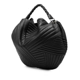 Leather Braided Stitch Hobo Black - Lab Luxury Resale