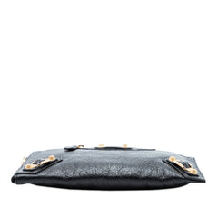 Lambskin Motocross Giant 12 Zip Around Flat Clutch Black - Lab Luxury Resale