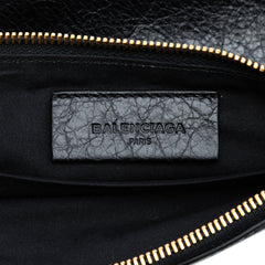 Lambskin Motocross Giant 12 Zip Around Flat Clutch Black - Lab Luxury Resale