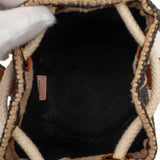 Small Triomphe Raffia Drawstring Bucket Bag Brown - Lab Luxury Resale