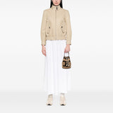 Small Triomphe Raffia Drawstring Bucket Bag Brown - Lab Luxury Resale