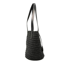 Small Raffia Panier Tote Black - Lab Luxury Resale