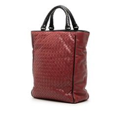 Bicolor Nappa Intrecciato Vertical Convertible Satchel Black - Lab Luxury Resale