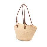 Paulas Ibiza Small Anagram Raffia Tote Brown - Lab Luxury Resale