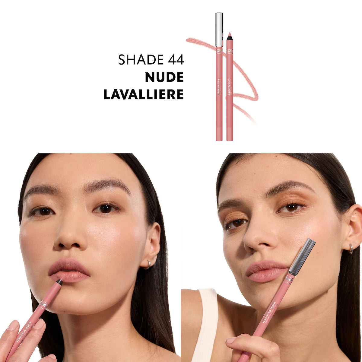 Yves Saint Laurent YSL Kiss Shaper Long-Lasting Sculpting Lip Liner in various shades, new in box, close-up of the product.