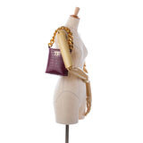 Mini Croc-Embossed Chain Bucket Bag Purple - Lab Luxury Resale