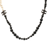 CC Faux Pearl and Bead Necklace Black - Lab Luxury Resale