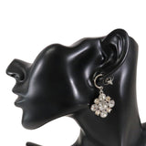 CC Silver Plated Crystal Dangle Earrings Silver - Lab Luxury Resale