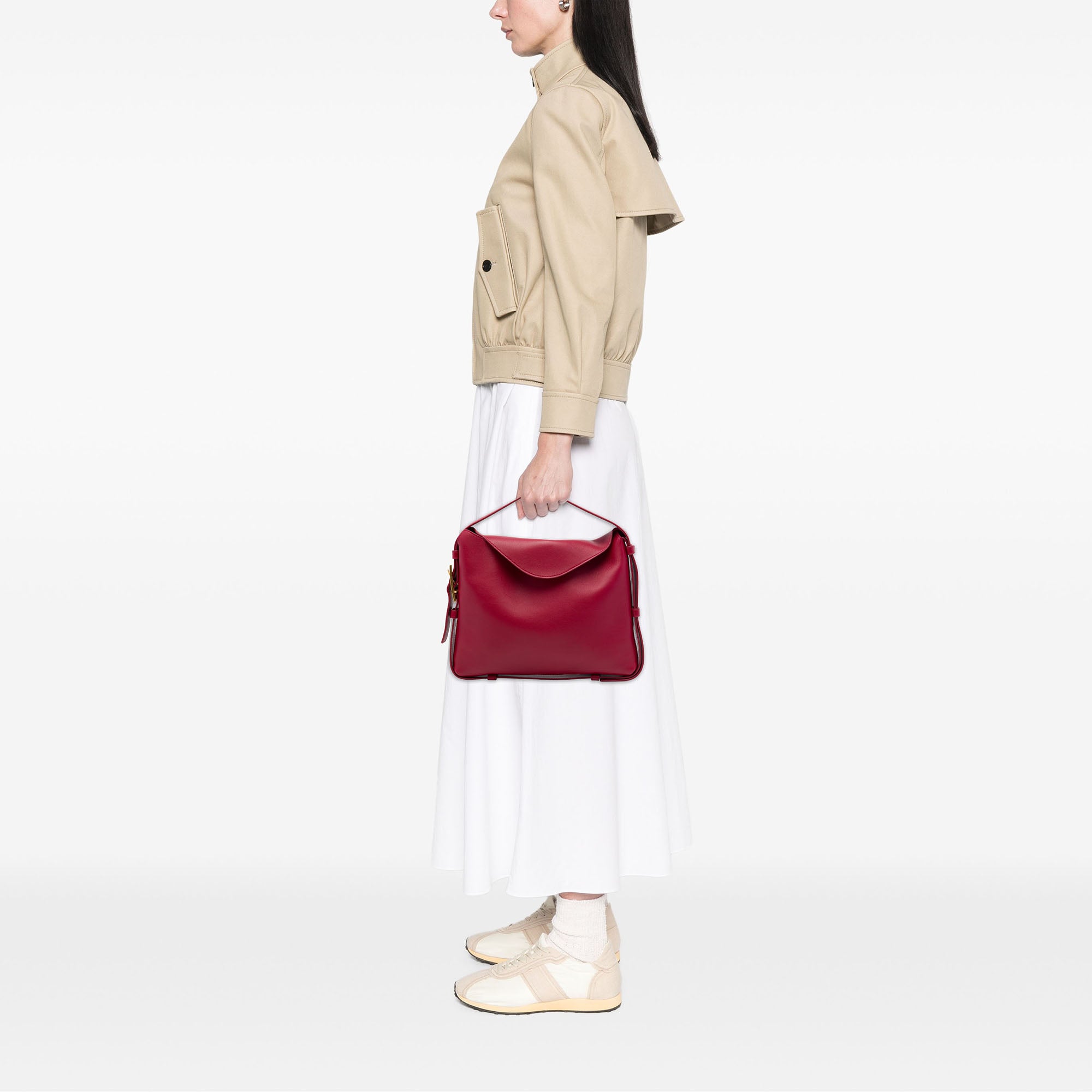 Calfskin Cradle Shoulder Bag Red - Lab Luxury Resale