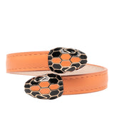 Calfskin and Gold Plated Enamel Serpenti Forever Bracelet Orange - Lab Luxury Resale