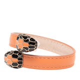 Calfskin and Gold Plated Enamel Serpenti Forever Bracelet Orange - Lab Luxury Resale