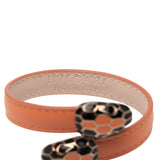 Calfskin and Gold Plated Enamel Serpenti Forever Bracelet Orange - Lab Luxury Resale