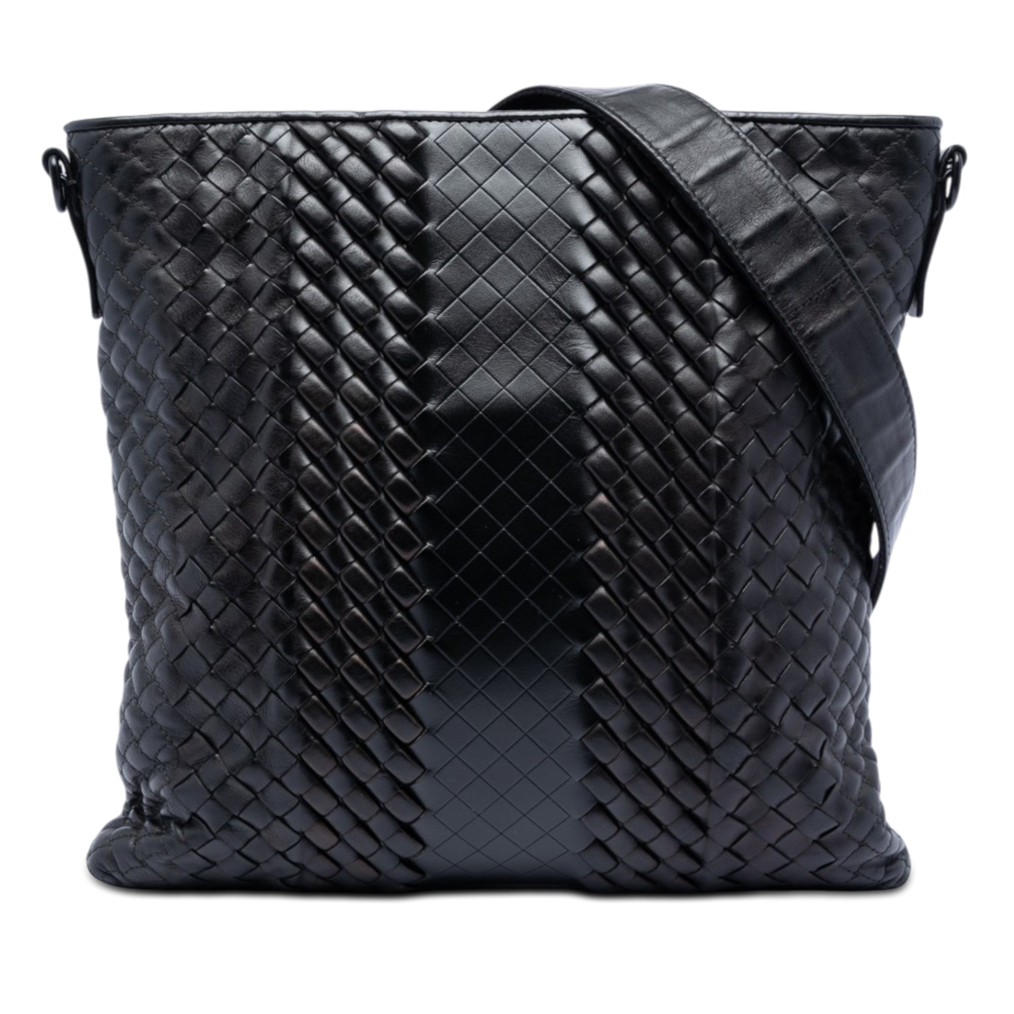 Leather Intreccio Imperatore Crossbody Black - Lab Luxury Resale