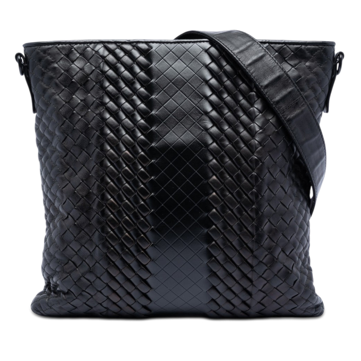 Leather Intreccio Imperatore Crossbody Black - Lab Luxury Resale
