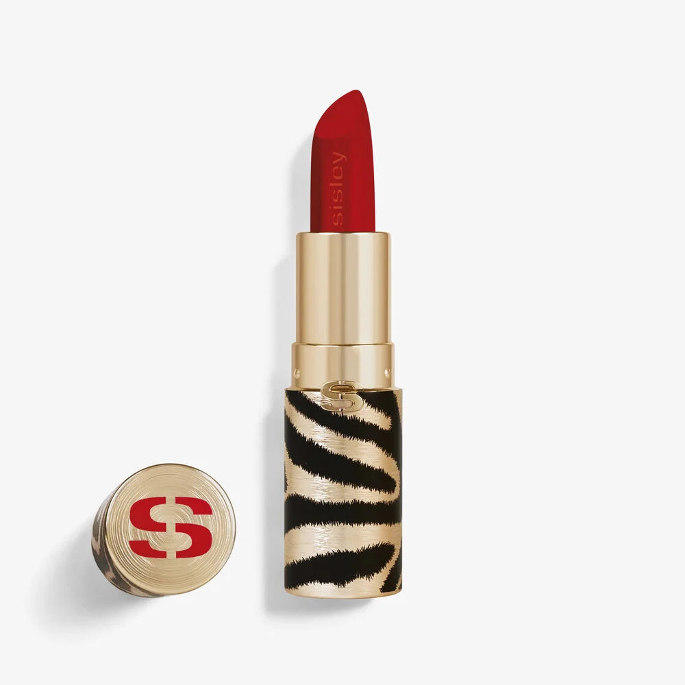 Sisley Phyto-Rouge Velvet lipstick in shade 41 Rouge Flamme, new in box, featuring vibrant red color and smooth matte finish.