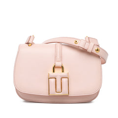 Pink Tom Ford calfskin Lock crossbody bag with sleek design and gold-tone hardware, perfect for stylish everyday use.