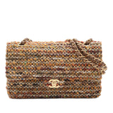 Medium Classic Tweed Double Flap Brown - Lab Luxury Resale