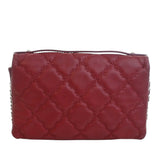 CC Quilted Calfskin Double Stitch Hamptons Flap Red - Lab Luxury Resale