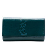 Large Textured Patent Belle De Jour Clutch Blue - Lab Luxury Resale