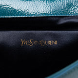 Large Textured Patent Belle De Jour Clutch Blue - Lab Luxury Resale