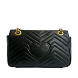 Medium GG Marmont Matelasse Leather Shoulder Bag Black - Lab Luxury Resale