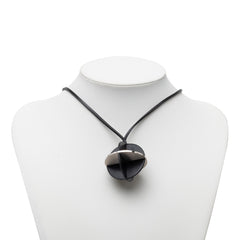 Leather and Brass Zodiac Pendant Necklace Black - Lab Luxury Resale