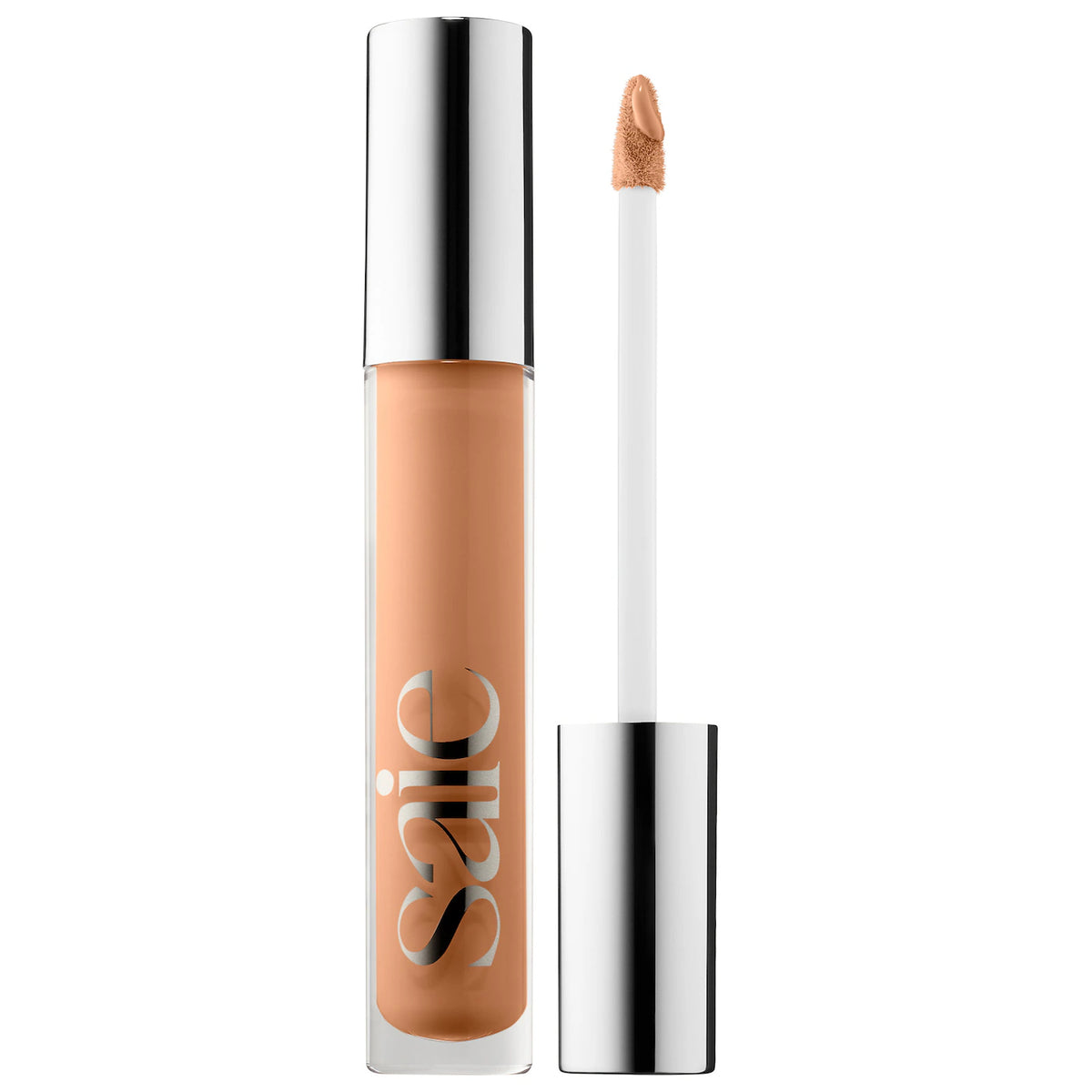 Saie Hydrabeam under eye brightener in multiple shades, featuring hydrating and concealing properties for a luminous look.