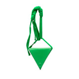 Leather Triangle Pouch with Strap Green - Lab Luxury Resale