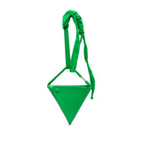 Leather Triangle Pouch with Strap Green - Lab Luxury Resale