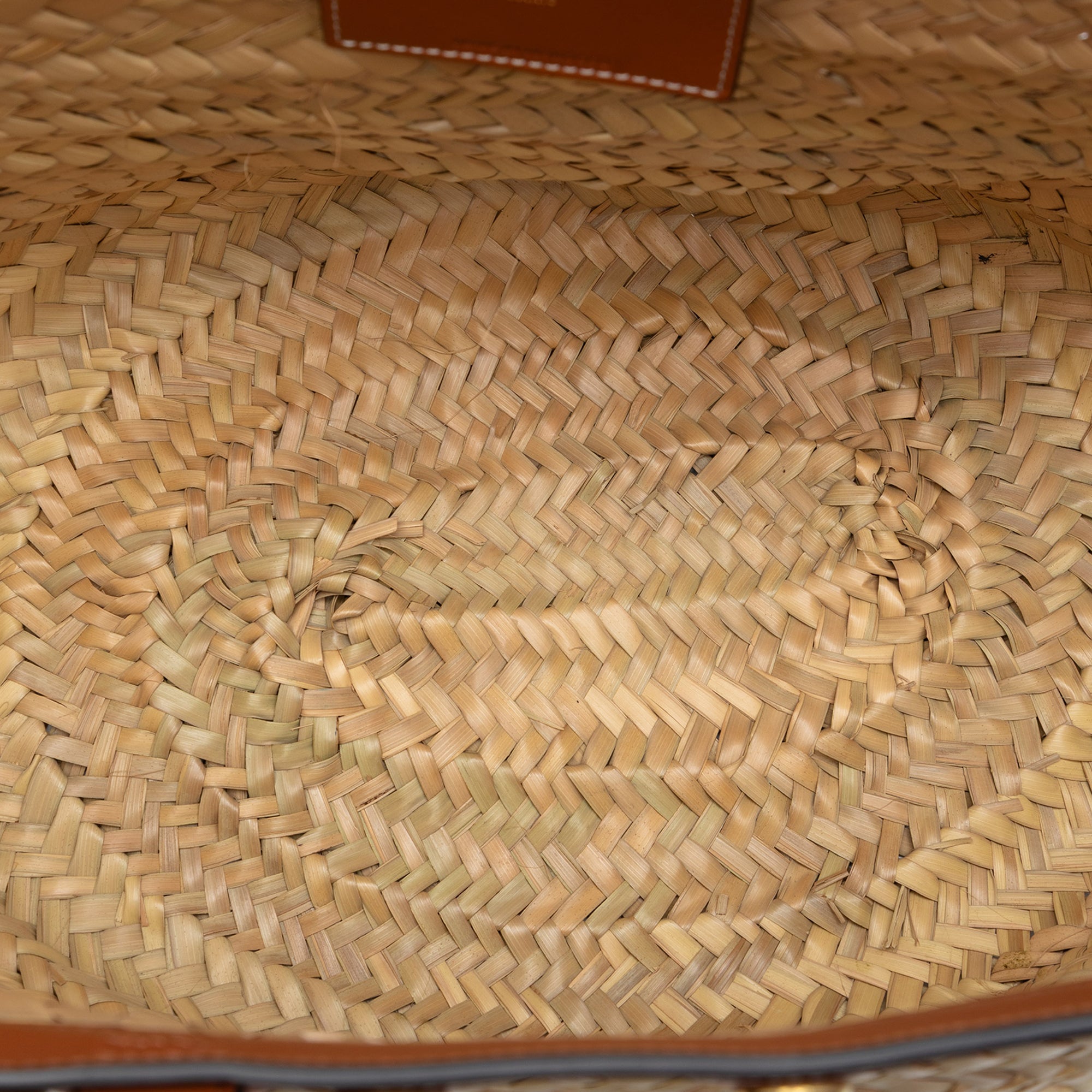 Large Raffia Classic Studded Panier Tote Beige - Lab Luxury Resale