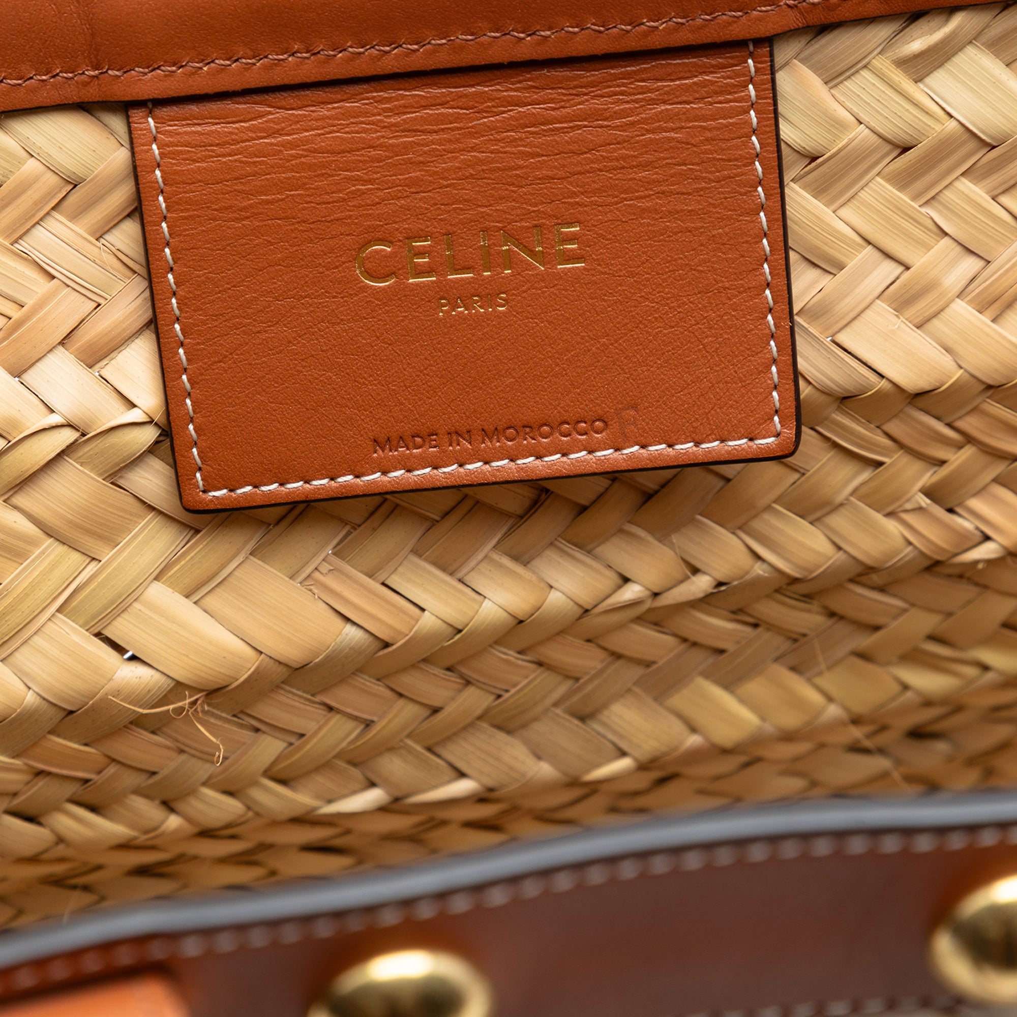 Large Raffia Classic Studded Panier Tote Beige - Lab Luxury Resale