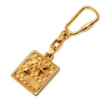 Gold Plated Logo Star Square Key Ring Charm Gold - Lab Luxury Resale