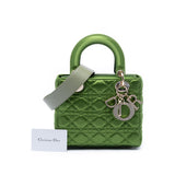 Small Satin Cannage My ABCDior Lady Dior Green - Lab Luxury Resale